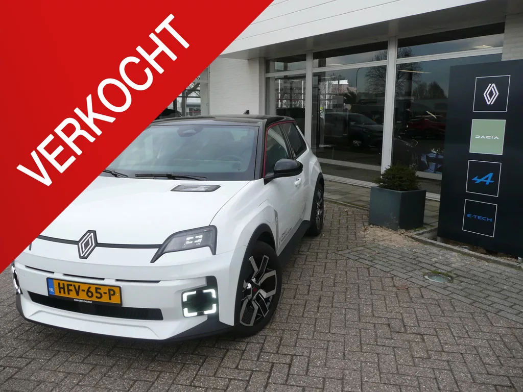 Renault 5 E-TECH ELECTRIC TECHNO 52KW 150PK COMFORT RANGE HARMAN KARDON/ 4 SEIZOENSBANDEN/ PACK WINTER/ TWO-TONE WIT PARELMOER/ZWART DAK, ETC... RIJKLAAR!