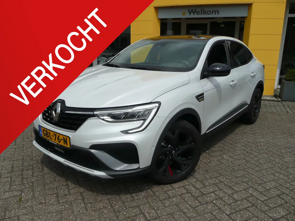 Renault Arkana RS 1.6 E-Tech Hybrid 145 R.S. Line 12-2021 PACK WINTER/ PACK EXTERIEUR/ ADAPTIEVE CRUISE/ TWO-TONE KLEUR (ZILVER/WIT MET ZWART DAK)/ ETC.. DEALER ONDERHOUDEN! RIJKLAAR!